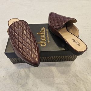 Charles by Charles David Maroon Quilted Mule
 Size 8.5